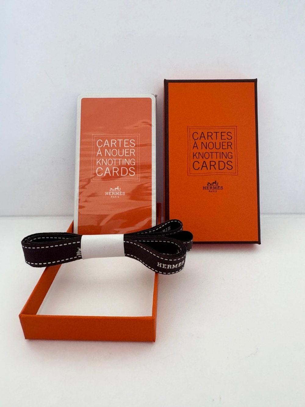 Hermes Knotting Scarf Cards (SEALED) and Ribbon